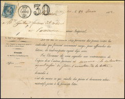 Obl. 14B - 20c. Bleu S/lettre Frappée Du CàD De NICE Du 12 Mars 1862 à Destination D'ESCARENE. Timbre Ayant Déjà Servi O - 1853-1860 Napoléon III