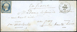 Obl. 14B - 20c. Obl. ''AOQG'' S/lettre Frappée Du Cachet ''ARMEE D'ORIENT - Quartier Général'' Du 18 Septembre 1855 à De - 1853-1860 Napoleon III