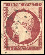 Obl. 18a - 1F. Carmin Foncé. Obl. Légère. Grandes Marges. SUP. - 1853-1860 Napoléon III.