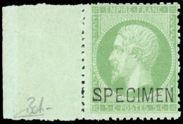 ** 20f - 5c. Vert. Surcharge ''SPECIMEN''. BdeF. SUP. - 1862 Napoléon III