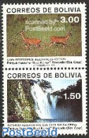 Bolivia 1989 National Park 2v [:], Mint NH, Nature - Animals (others & Mixed) - Deer - National Parks - Water, Dams & .. - Nature