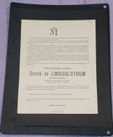 PHILIPPE COMTE DE LIMBURG STIRUM / ANCIEN SÉNATEUR/ CHÂTEAU DU BOIS-SAINT-JEAN 1912 - Overlijden