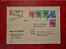 Lettre Recommande 1948 DEUTSCH POST NEUGERSDORF   ZONE SOVIETIQUENTETE EGON AD. RUDOLF POUR BAD LAUSIK - Altri & Non Classificati