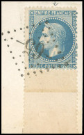 Obl. 29 - 20c. Bleu. Variété De Planche "PRANCAIS". Obl. GC 65 S/petit Fragment. SUP. - 1863-1870 Napoléon III Lauré