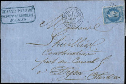 Obl. 29 - 20c. Bleu Obl. Losange E.U. S/lettre Frappée Du CàD EXPOSITION UNIVERSELLE POSTES 30 Mai 1867 à Destination De - 1863-1870 Napoléon III. Laure