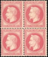 ** 32 - 80c. Rose. Bloc De 4. Grande Fraîcheur. SUP. - 1863-1870 Napoleon III Gelauwerd