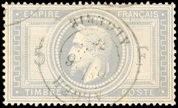 Obl. 33 - 5F. Violet-gris. Obl. Du CàD D'ALGER - ALGERIE. TB. - 1863-1870 Napoleon III Gelauwerd