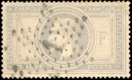 Obl. 33 - 5F. Violet-gris. Obl. étoile 1. B. - 1863-1870 Napoleon III With Laurels