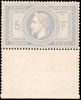 * 33A - 5F. Violet-gris. Centrage Et Fraîcheur Postale. Bas De Feuille. SUP. RR. - 1863-1870 Napoléon III Lauré