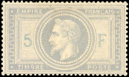 * 33A - 5F. Violet-gris. ''5'' Et ''F'' En Bleu. SUP. - 1863-1870 Napoléon III. Laure