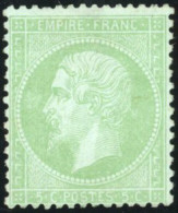 * 35 - 5c. Vert Pâle S/bleu. Charnière Invisible. SUP. - 1863-1870 Napoléon III Lauré