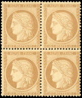 ** 36 - 10c. Bistre-jaune. Bloc De 4. Fraicheur Postale. 2 Timbres Avec Charnière. SUP. - 1870 Beleg Van Parijs