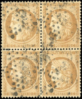Obl. 36 - 10c. Bistre-jaune. Bloc De 4. Obl. R. TB. - 1870 Beleg Van Parijs