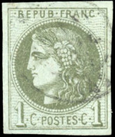 Obl. 39A - 1c. Olive. Report 1. Obl. SUP. - 1870 Emission De Bordeaux