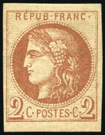 * 40Ab - 2c. Brun-rouge. Report 1. Fraîcheur Postale. SUP. - 1870 Bordeaux Printing