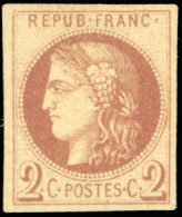 * 40Ad - 2c. Brun-rouge. Report I. Impression Fine De Tours. SUP. R. - 1870 Emission De Bordeaux