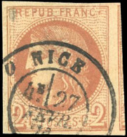 Obl. 40B - 2c. Brun-rouge. Report 2. Obl. Amorce D'un Voisin. SUP. - 1870 Bordeaux Printing