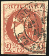 Obl. 40Bf - 2c. Brique Extrêmement Foncé. Report 2. Obl. CàD. Couleur De Référence. SUP. - 1870 Uitgave Van Bordeaux