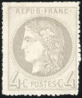 * 41B - 4c. Gris. Report 2. Piquage En Ligne. TB. - 1870 Bordeaux Printing