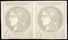 * 41B - Paire Du 4c. Gris. Report 2. TB. - 1870 Bordeaux Printing