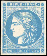 * 45B - 20c. Bleu. Type 2. Report II. SUP. - 1870 Ausgabe Bordeaux