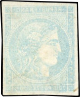 Obl. 45C - 20c. Bleu. Type II. Report 3. Impression Recto-verso. SUP. - 1870 Bordeaux Printing