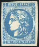 * 46B - 20c. Bleu. Type III, Report 2. TB. - 1870 Bordeaux Printing
