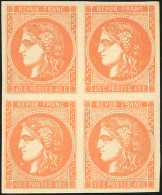 * 48 - 40c. Orange. Grandes Marges. Bloc De 4. TB. - 1870 Emission De Bordeaux