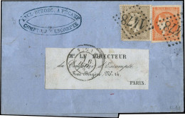 Obl. 48 + 30 - 40c. Orange + 30c. Lauré, Obl. GC 1478 S/lettre Frappée Du CàD De FECAMP Du 6 Juillet 1872 à Destination  - 1870 Bordeaux Printing