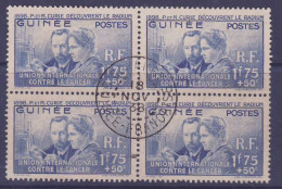 Guinee 149 Pierre & Marie Curie Bloc De 4 Obl Centrale Conakry  - Used Stamps