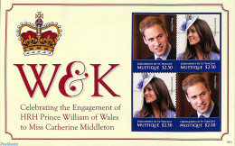 Saint Vincent & The Grenadines 2010 Mustique, William & Kate S/s, Mint NH, History - Kings & Queens (Royalty) - Familles Royales