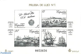 Spain 1987 Stamp Expo, Blackprint, Mint NH, Transport - Ships And Boats - Ongebruikt