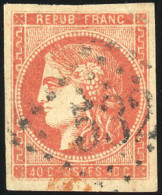 Obl. 48e - 40c. Rouge-sang Foncé. Obl. TB. - 1870 Bordeaux Printing