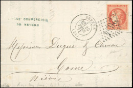 Obl. 48e - 40c. Rouge-sang Foncé Obl. GC 2654 S/lettre Frappée Du CàD De NEVERS Du 20 Février 1871 à Destination De COSN - 1870 Ausgabe Bordeaux
