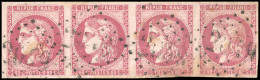 Obl. 49 - 80c. Rose. Bande De 4. Obl. GC. TB. - 1870 Emission De Bordeaux