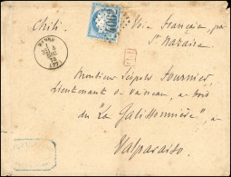 Obl. 60C - 25c. Bleu, Type III, Obl. GC 4062 S/lettre Frappée Du CàD De VABRE - TARN Du 4 Décembre 1874 à Destination D' - 1871-1875 Cérès