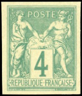 (*) 63 - 4c. Vert. Type II. Non émis. Tirage De Luxe S/bristol. Exposition De 1900. SUP. - 1876-1878 Sage (Type I)