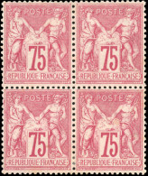 * 71 - 75c. Carmin. Bloc De 4. Très Bon Centrage. SUP. - 1876-1878 Sage (Typ I)