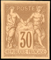 (*) 80 - 30c. Brun-jaune. Type II. Tirage De Luxe S/bristol. Exposition De 1900. SUP. - 1876-1878 Sage (Type I)