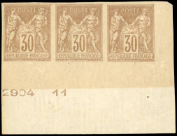 (*) 80b - 30c. Brun-jaune. ND. Bande De 3. CdeF. SUP. R. - 1876-1878 Sage (Type I)