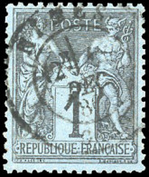 Obl. 84 - 1c. Noir S/bleu De Prusse. Nuance Claire. Obl. CàD De NIMES Du 4 Décembre 1880. Très Bon Centrage. SUP. - 1876-1878 Sage (Typ I)