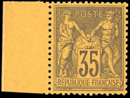 ** 93 - 35c. Violet-noir S/jaune. Centrage Parfait. Fraîcheur Postale. BdeF. TB. - 1876-1878 Sage (Typ I)