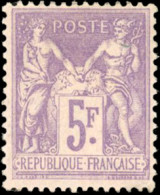 * 95 - 5F. Violet S/lilas. B. - 1876-1878 Sage (Typ I)