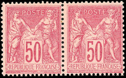 * 98 - Paire Du 50c. Rose. TB. - 1876-1878 Sage (Type I)