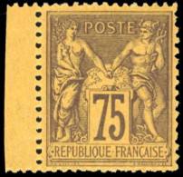 * 99a - 75c. Violet S/jaune. BdeF. TB. - 1876-1878 Sage (Typ I)
