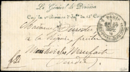 Obl. LES ETATS UNIS. Lettre Du Bicêtre Du 27 Septembre 1870 Frappée De La Griffe De FRANKLIN ''Le Général De Division Du - Oorlog 1870