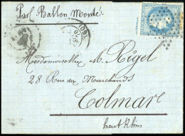 Obl. 29 - L'ARMAND BARBES. 20c. Lauré Obl. étoile S/lettre Frappée Du CàD De PARIS (60) Du 30 Septembre 1870 à Destinati - Oorlog 1870