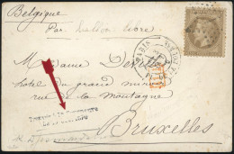 Obl. 30 - LE NON DENOMME N°2. 30c. Lauré Obl. étoile ''1'' S/carte Frappée Du CàD De PARIS - PL. DE LA BOURSE Du 3 Octob - War 1870