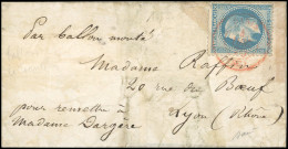 Obl. 29 - LE FRANKLIN. 20c. Lauré Obl. Du CàD PARIS SC En Rouge Du 4 Décembre 1870 à Destination De LYON - RHONE. Arrivé - Oorlog 1870