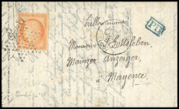 Obl. 38 - LE GENERAL DAUMESNIL. 40c. Siège Obl. S/Correspondance Havas En Allemand Frappée Du CàD De PARIS(60) Du 20 Jan - War 1870